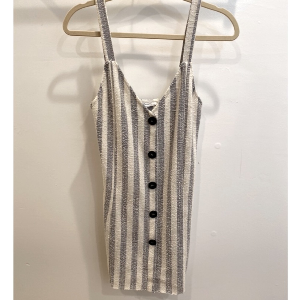Zara Striped with Buttons Strapped Mini Dress